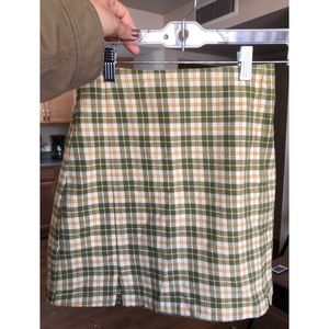 🐢 BRANDY MELVILLE Green Plaid Mini Skirt 🐢